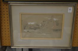 Thomas Allom, a view of Godalming, Surrey, watercolour together with another similar scene by the