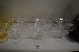 A set of six Stewart glass sundae dishes design no: 681649, circa 1921.