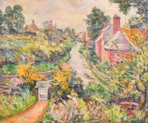 Charles Genge (1874-1958), 'The White Gate', oil on canvas, signed, 20