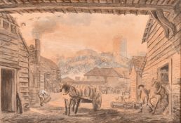 Paul Sandby, 'Windsor from Mrs. Isherwoods Brewhouse', and 'Under Queen Elizabeth's Picture Gallery,