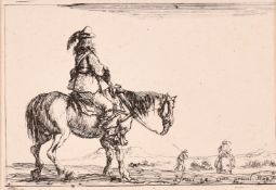 Stefano Della Bella (1610-1664), horseman riding, etching 2