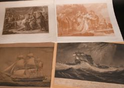 A FOLDER OF 24 VARIOUS PRINTS and engravings
