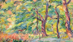 Charles Genge (1874-1958), 'Summer Woodland', oil on board, 10