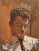 GEORGE WEISSBORT (1928 - 2013)TWO PORTRAITS head and shoulders of a young man, Board 18ins x 15ins &