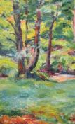 Charles Genge (1874-1958), a pair of oil sketches of woodland scenes, each 9