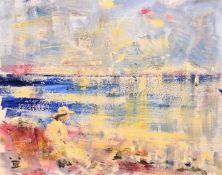 Walter Beauvais (1942-1998), 'Watching the Yacht Race', oil on panel, signed with monogram, 8