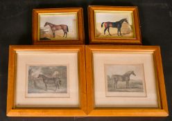 FOUR COLOUR PRINTS OF HORSES.