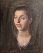GEORGE WEISSBORT (1928 - 2013)TWO PORTRAITS head and shoulders of a young lady, board. Both 21.