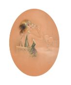 Circle of Enjolras, a female figure sipping champagne, watercolour and bodycolour, indistinctly