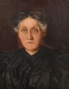 Late 19th Century English School, a portrait of a woman in black, oil on canvas laid down, 20