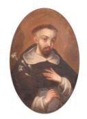 18th Century, probably Spanish School, a depiction of Saint Dominic holding a lily, oil on canvas,