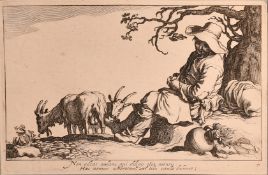 Cornelis Bloemaert, a resting goatherd, engraving, 4.25