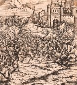 Hans Burgkmair, Circa 1500, a set of four battle scenes, probably woodcuts, 8.75
