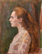 GEORGE WEISSBORT (1928 - 2013)TOW PORTRAITS, head and shoulders of a young lady, board.13.5ins x