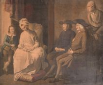 G. S. and J. G. Facius after Benjamin West, Mr West and family, hand coloured stipple engraving,