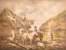 AFTER G. MORLAND.THE THATCHER and four steeplechase prints (5)