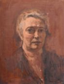 GEORGE WEISSBORT (1928 - 2013)PORTRAIT head and shoulders of a lady, panel. 22ins x 17ins (56cm x
