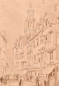 English School, 19th Century, 'Wych Street', London, sepia watercolour, inscribed and with