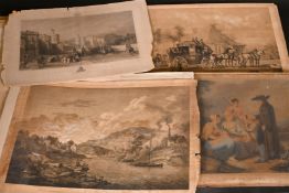 A FOLDER OF 20 VARIOUS PRINTS and engravings