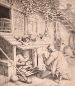 Adriaen Ostade, 'The Cobbler', etching, plate size 7.25