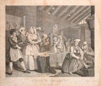 After Hogarth, Harlots Progress, engraving, plate size 14