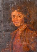 Dutch School, 18th Century, portrait of a young man, oil on panel, indistinct stencil verso, 5.75