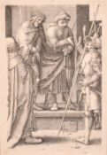 Lucas Van Leyden (1494-1533), 'St James and Hermogenas', engraving, plate size 4.5