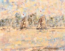 Walter Beauvais (1942-1998), 'Sail Boat', oil on canvas laid down, 8