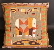 Mavis, 20th Century, African, an Elephant in a landscape, as a cushion, 17