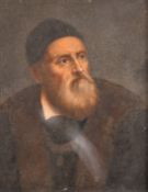 A late 19th Century miniature watercolour of Titian, 5.25