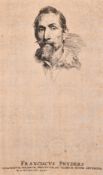Anthony Van Dyck (1599-1641), A portrait of Franciscus Snyders, engraving, 10