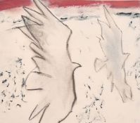 Peter Stillwell (20/21st Century), 'Two Birds in Flight', coloured chalks, signed with initials,