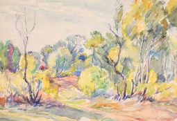 Charles Genge (1874-1958), a set of four watercolours of landscape views, signed, each around 7.5