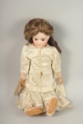 A. L. & CO. LIMOGES, CIRCA. 1900, BISQUE DOLL, impressed AL & CHE., with fixed brown eyes, open