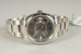 A GOOD ROLEX 2023 NEW WIMBLEDON WRISTWATCH OYSTER PERPETUAL DATE JUST. No. 09/05/2023. Model 126200.