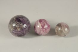 TWO BLUE JOHN BALLS. 7cms and 5cms.