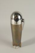 A ZEPPELIN PLATED COCKTAIL SHAKER. 24cms high.