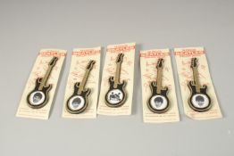 FIVE BEATLES BADGES.