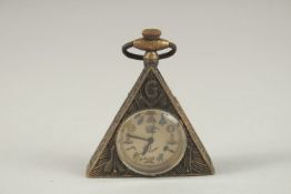 A MASONIC TRIANGULAR POCKET WATCH.