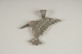 A DIAMOND BIRD BROOCH.