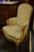 A SMALL FRENCH STYLE ARMCHAIR.