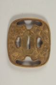 A JAPANESE BRONZE TSUBA.