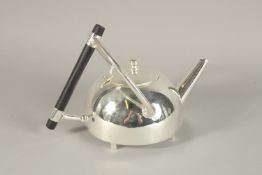 A CHRISTOPHER DRESSER DESIGN CIRCULAR TEAPOT.