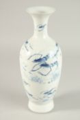A CHINESE BLUE AND WHITE CRAYFISH VASE.