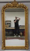 A VERY LARGE LOUIS XVITH DESIGN GILDED UPRIGHT MIRROR with acanthus and garlands. 220cms high x