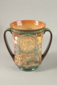 A LARGE ROYAL DOULTON LOVING CUP to celebrate the the CORONATION OF GEORGE VI AND ELIZABETH 1937.