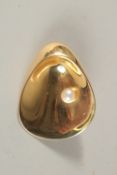A GEORG JENSEN 18K OYSTER SHELL AND PEARL BROOCH. 4.5cms long x 4cms wide. Marks:GEORG JENSEN in