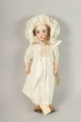 A JUMEAU, CIRCA. 1890, BISQUE DOLL, impressed No. 8, with fixed blue eyes, open mouth, articulated