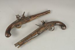 A PAIR OF REPLICA FLINTLOCK PISTOLS.