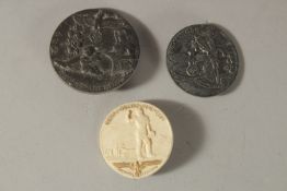 THREE GERMAN SPORTS BADGES.